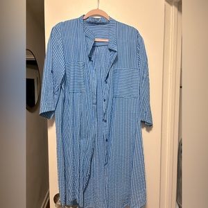 Women’s Striped Long Botton Down Shirt